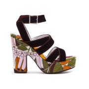 La DoubleJ Power-Printed Medal Wedge Sandaler Multicolor, Dam