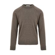 Filippo De Laurentiis Elegant Rundhalsstickat i Visone Gray, Herr