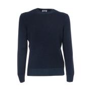 Gran Sasso Slim Fit Crew Neck Cashmere Tröja Blue, Herr