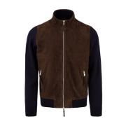 The Jack Leathers Blå Francis Knit Läderjacka Brown, Herr