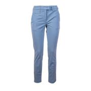 Dondup Stiliga bomulls Chinos för kvinnor Blue, Dam