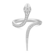 Julie Sandlau Boa Open Ring med klara cubic zirkonia White, Dam