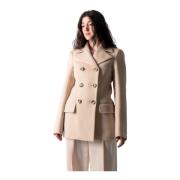 Max Mara Weekend Yana Kort Kappa - Elfenben Beige, Dam