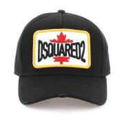 Dsquared2 Baseballkeps i bomullstwill med logopatch Black, Herr