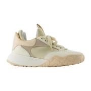 Alexander McQueen Svart/Vit Läder Court Sneakers Beige, Herr