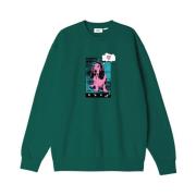 Obey Stiliga Sweatshirts Green, Herr