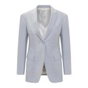 Thom Browne Elegant V-ringad Blazer med Fickor Blue, Dam