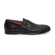 Doucal's Svart Vävd Penny Loafers Black, Herr