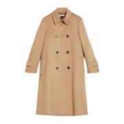 Max Mara Dubbelknäppt ullkappa Beige, Dam