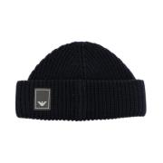 Emporio Armani Marinblå Beanie Mössa Blue, Herr