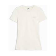 Puma Räfflad Slim T-shirt för kvinnor White, Dam