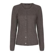 Btfcph Elegant Cashmere Cardigan Stickad 50067 Brun Melange Gray, Dam