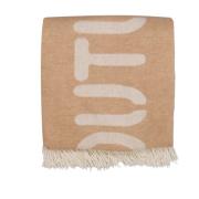 Semicouture Beige Ullcape med Huva White, Dam