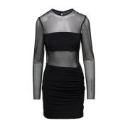 Federica Tosi Svart Mesh Mini Klänning Black, Dam