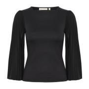 InWear Elegant blus med båtringning och ¾-ärmar Black, Dam