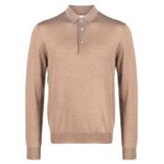 Lardini Räfflad ull polotröja Beige, Herr