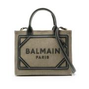 Balmain Broderad Logotyp Toteväska Beige, Dam