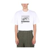 Msgm T-shirt med deltryck White, Herr