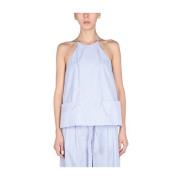 Jejia Sleeveless Tops Blue, Dam