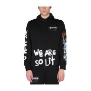 Disclaimer Sweatshirt med Logo Print Black, Herr