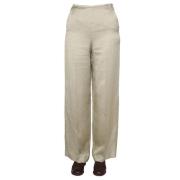 Alysi Wide Trousers Beige, Dam