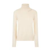 MC2 Saint Barth Cashmere Blandning Turtleneck Jersey White, Dam