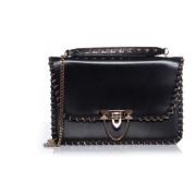 Valentino Vintage Pre-owned Demilune chain leather shoulderbag Black, ...