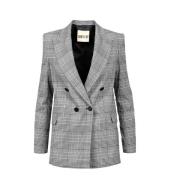 Aniye By Stilig Dubbelknäppt Polyesterblazer Gray, Dam