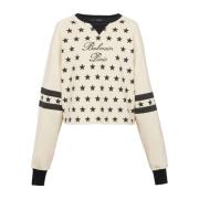 Balmain Signaturstjärnor tröja Beige, Dam