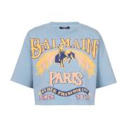 Balmain Västern-T-shirt Blue, Dam