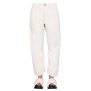 Jil Sander Breda byxor White, Dam