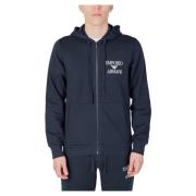 Emporio Armani Stilig Zip-Through Hoodie Blue, Herr