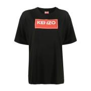 Kenzo Svart Oversize T-shirt med Tryck Black, Dam