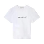 Stella McCartney Vita T-shirts och Polos med Svart Text White, Dam