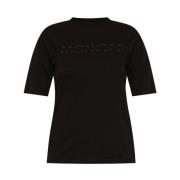 Moncler Logo Broderad Svart T-shirt Black, Dam