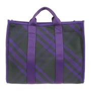 Burberry Canvas Check Toteväska Purple, Herr