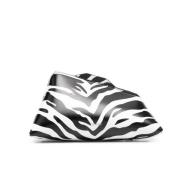 The Attico Logo-Print Clutchväska i Vit/Svart Zebra Print White, Dam