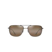 Maui Jim Unisex Fyrkantiga Solglasögon med Brons Matt Titanram Brown, ...