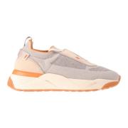 Santoni Beige Tyg Sneakers Beige, Dam