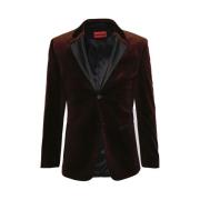 Hugo Boss met Blazer med Satin Revers Brown, Herr