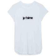 Zadig & Voltaire Klassisk T-Shirt med Je T´aime Print White, Dam