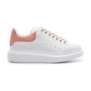 Alexander McQueen Oversize Vita Sneakers med Rosa Häl White, Dam