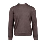 Barba Brun Crew-Neck Sweater Brown, Herr