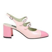 Carel Rosa Läder Slingback Mary Jane Sko Pink, Dam