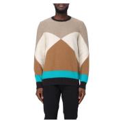 Drumohr Geometrisk Crew Neck Tröja Multicolor, Herr