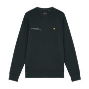 Lyle & Scott Print Crew Neck Sweatshirt Green, Herr