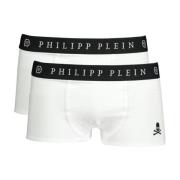 Philipp Plein Stiliga elastiska boxerpaket (2 stycken) White, Herr