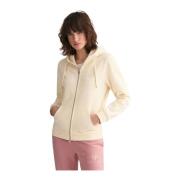 Gant Arkiv Shield Zip Hoodie Linne Beige, Dam