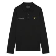 Lyle & Scott Tryckt långärmad polo Black, Herr