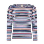 Skovhuus Multi Col. Randig Pullov Blus Blå/Rosa Multicolor, Dam